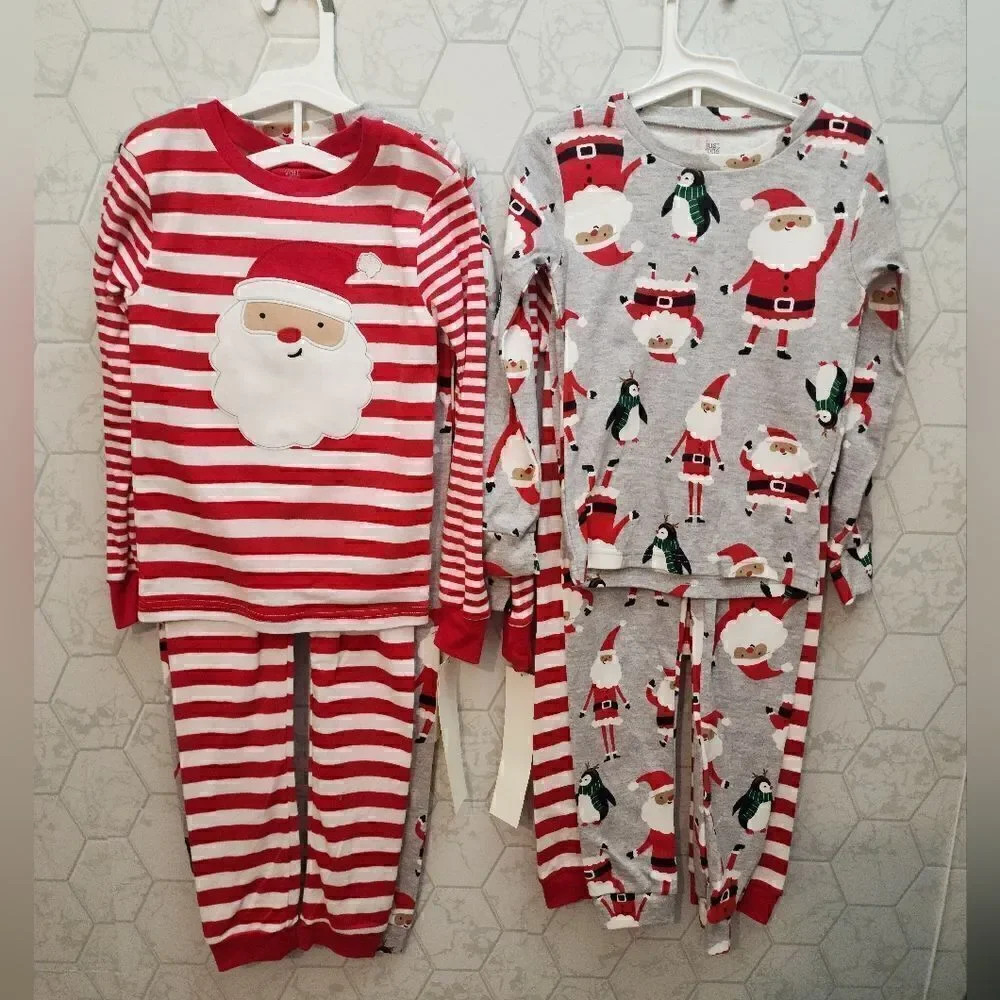 New baby Boy's Santa Christmas pajamas bundle
